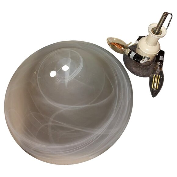Vintage Swirled Glass Ceiling Light Fixture Home Decor - Picture 1 of 14